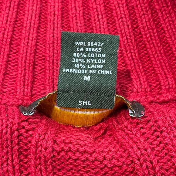 Eddie Bauer Cable Knit Cardigan Sweater Women's Size Medium Full Zip Cotton Wool - Picture 5 of 14